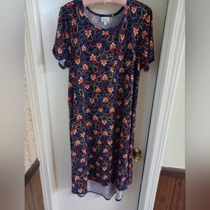 Lularoe Navy Abstract Floral Carly Dress
